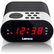Lenco radio pulkstenis, ar dubultā modinātāja funkciju, balts Cr-07 White