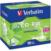 Matricas Cd-Rw Serl Verbatim 700Mb 10X-12X 10 Pack Jewel 43148