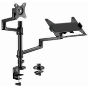 Monitora stiprinājums Gembird Desk Mounted Adjustable monitor arm with Notebook Tray Ma-Da-04