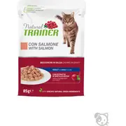 Natural Trainer Cat Salmon 85G - pilnvērtīga barība pieaugušiem kaķiem, konservi gabaliņi želējā ar lasi, vistas gaļu un dzērveņu lapu ekstraktu. 967538