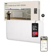 Paneļveida sildītājs ar 1500 W jaudu un Wifi vadību telpām līdz 1822 m² Ipx4 balts Pa1500Wifi4 Mill
