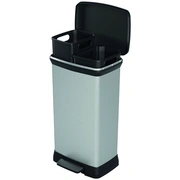 Pedāļspainis atkritumu šķirošanai metalizēts Duo Deco Bin 2323L sudraba 0808680582