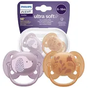 Philips Avent Ultra soft Deco Zīdaiņu Māneklīši 6-18M 2Pcs Orange/Violet Scf091/18