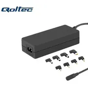 Qoltec 50012 Universāls 90W Max 4.75A Ac Automātisks Portatīvā datora lādētājs ar 8 konektoriem Melns