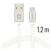 Swissten Textile Universāls Quick Charge 3.1 Usb-C Datu un Uzlādes Kabelis 1.2M Sw-Qu-Typc-3.1-1.2M-Si