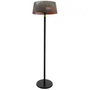 Tunabone Tb1821Sh-01 elektriskais stāvošais infrasarkanais terases sildītājs balkonam un terasei 2100W halogen melns