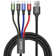 Usb Baseus kabelis 4In1 Lightning / micro 3,5A 1.2M black Bas27849