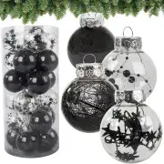  Ziemassvētku eglītes bumbiņas 6 cm, 24 gab. komplekts, melnas Choinka bombes for choin 6Cm set of holidays black