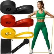 Trizand 00025879 pretestības gumiju komplekts, 3 gab., ar durvju stiprinājumu  Set of exercise bands - pcs. 25879