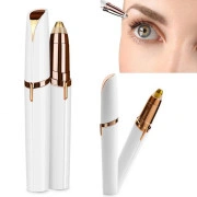  Uzacu epilators un sejas trimmeris ar Led gaismu, balts Eyebrow epilator face trimmer touch shaver