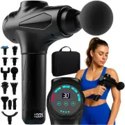 Isomedix Muskuļu masāžas pistole 26441 ar 12 uzgaļiem, melna  Massage Gun