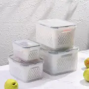  Pārtikas uzglabāscaronanas trauku komplekts ar sietiņiem un blīvi, 4 gab. Fridge Containers 18