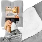 Ruhhy 00026293 divpusējs pleds 150X200 cm, gaiscaroni pelēks  Double-Sided blanket 150X200Cm light gray 26293