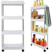 Ruhhy Mobilais plaukts virtuvei un vannasistabai ar riteņiem 24291, balts  Kitchen/Bathroom shelf on wheels 24291