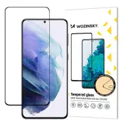 Wozinsky rūdīta stikla aizsargstikls Full Glue Super izturīgs ekrāna ar rāmi un korpusu Samsung Galaxy S21 5G melns  Tempered Glass Protector Tough Screen with Frame and Case black