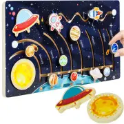 Kruzzel AttīstoScaronĀ koka puzle Saules sistēma labirints bērniem 26696  Wooden puzzle - solar system