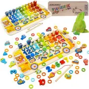 Kruzzel 6-In-1 koka puzle un ScaronĶirotājs bērniem Koka Puzle Bērniem - Krelles, pērlītes, rotaļlieta, prasmju attīstība, izklaide Edukācija, izklaidējoscarona attīstīscaronana, izglītība Mazie bērni, radoscaroni vecāki. Wooden puz