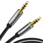 Ugreen mini jack 3,5 mm Aux kabelis 1 m Melns Audio Av119 mm, sudrabs, 3.5 cable 