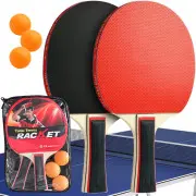  Galda tenisa komplekts 2 pingponga raketes 3 bumbiņas un futrālis 2X paddle rackets for ping pong table tennis balls case cover