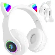  Bezvadu austiņas ar Bluetooth Fm Mp3 kaķu ausīm un Led apgaismojumu Wireless headphones bluetooth radio fm mp3 cat ears led backlight