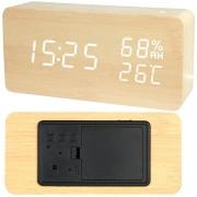  Digitālais modinātājs pulkstenis ar termometru un higrometru Usb Electronic alarm clock thermometer hygrometer usb