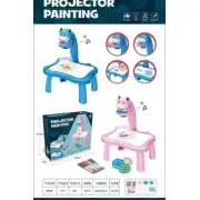  Bērnu zīmēscaronanas projektors ar galdiņu, flomāsteri, zils Overhead projector drawing table whiteboard markers for children