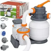 Bestway Augstas efektivitātes 5678L/H 58497 smilscaronu sūknis peldbaseiniem - viegla uzstādīscaronana, plascarons pielietojums, ar Chemconnect dozatoru stabilam hlora līmenim Elektriskais Pumpāls Ac, elektriskais sūknis, piepūscaronamais portatīvais baterijas sū