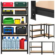 Iso Trade Metāla noliktavas plaukts 180X90X40Cm 1000Kg Bigstren, melns  Storage rack - black 180X90X40 Bigstreen