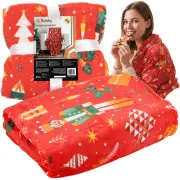 Ruhhy Ziemassvētku flaneļa pleds 150X200 cm, sarkans  Flannel Christmas Blanket 1.5X2M 26607