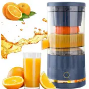  Automātiskā citrusaugļu sulu spiede apelsīniem, uzlādējama ar Usb-C, tumscaroni zila Automatic citrus juicer orange and fruit