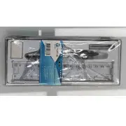  7 daļu ģeometrijas komplekts ar cirkuli un lineālu, caurspīdīgs Compass M-782 144