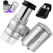  Kabatas mikroskops / juvelieru lupa 60X ar 2 Led un Uv gaismu Jeweller039S loupe microscope led uv professional