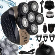 Soulima 00026423 bezvadu matu un bārdas trimmeris / skuveklis ar 6 galviņām, melns  26423 Hair and Beard Trimmer Shaver