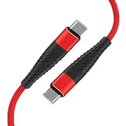 Fusion Fishbone Usb-C kabelis ar 65W  3A 1,5 m sarkans