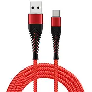 Fusion Fishbone Usb-A uz Usb-C kabelis 30W / 3A 1,5M sarkans