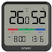 Temperatūras mitruma sensors iekštelpu Lcd ekrāns Pulkstenis datums magnētisks turētājs Ct-01/B melns