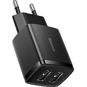 Baseus Compact 2X Usb-A 2.1A lādētājs Ccxj010201