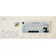 F75 En / Ru izkārtojums mehāniskā spēļu tastatūra balta ledus vēnu slēdzis