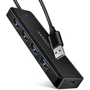 Hue-C1A 4 Portu Usb ceļojumu centrmezgls 5 Gb/S Usb-C barošanas savienotājs 19 Cm A tipa kabelis Papildu avots