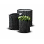 Puķu podu komplekts Cylinder Planters SML pelēks