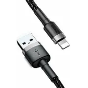 Baseus Cafule kabelis Usb Izturīgs neilona Usb/Zibens Qc3.0 2.4A 0.5M melns/pelēks Calklf-Ag1 Universāls
