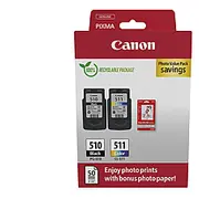Canon Pg-510/Cl-511 Ink Cartridge  Photo Paper Value Pack