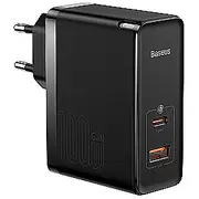 Ātrais lādētājs Baseus Gan5 Pro CU 100W, Eu, melns