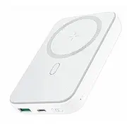 Joyroom Universal Jr-W020 20W Mini magnetic wireless power bank 10000Mah White with Usb to Type-C 0.25M Cable