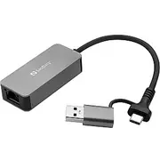 Sandberg 136-68 Usb-C/A 2.5 Gbe Rj45 Adapter, Gigabit Ethernet on Usb-C