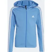 Adidas džemperis ar pilnu rāvējslēdzēju kapuci meitenēm Is2632 Bluza adidas Stripes Full-Zip Hoodie girls