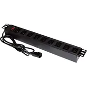 Alantec Power Strip 19 9 ligzdas Iec320 C13. ar Led slēdzi. 1.8 m C14 kabeli Pz010 Listwa 230V gniazd Led. kabel 1.8M