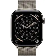 Apple Watch Series 11Gps šūnu titāna korpuss ar dabisko Milānas cilpu Cellular Titanium Case with Natural Milanese Loop