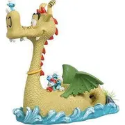 Aqua Della Smurfi uz pūķa ornamenta 16.4X8.4X16 Ozdoba Smerfy Na Smoku