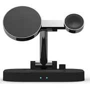 Awei W22 15W ātrās uzlādes induktīvā lādētājs melns/melns Indukcyjna Fast Charging 4W1 czarny/black
